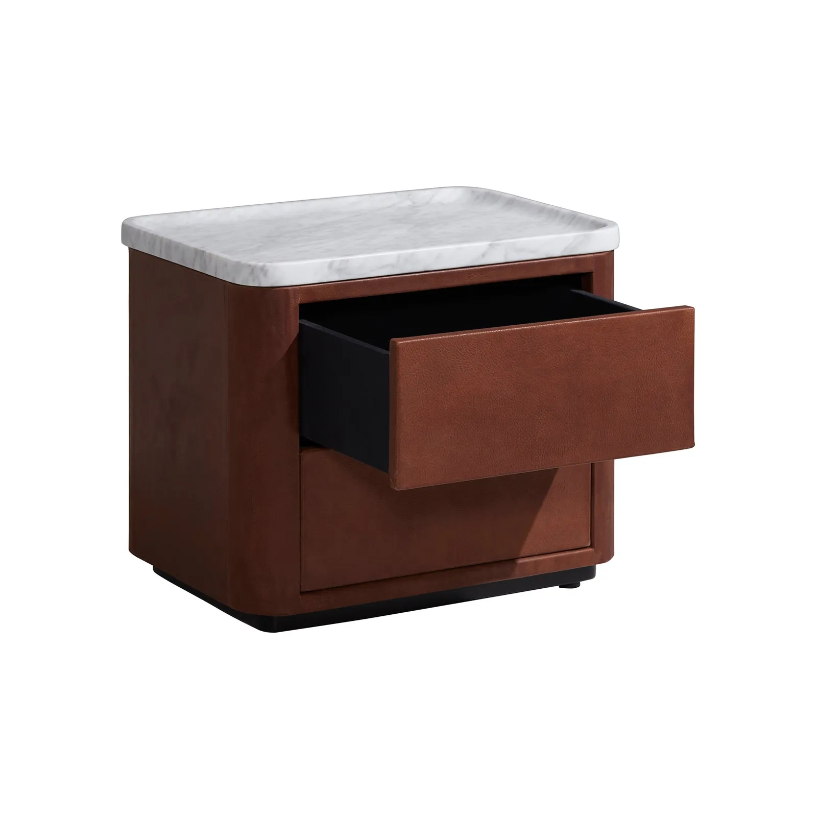 Timothy Oulton Shabby Bed Side Table, Brown Marble | Barker & Stonehouse 3