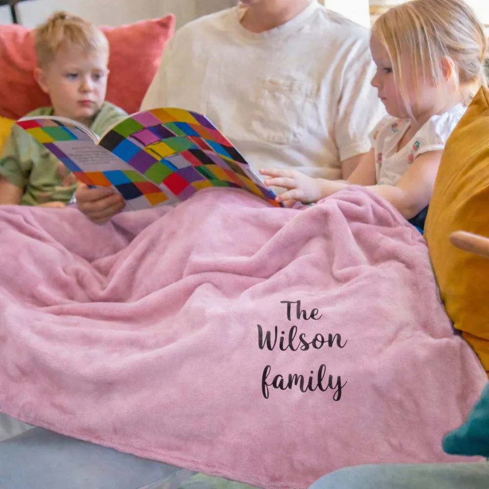 Duncan Stewart Personalised Ultra Soft Blanket Throw in Light Pink