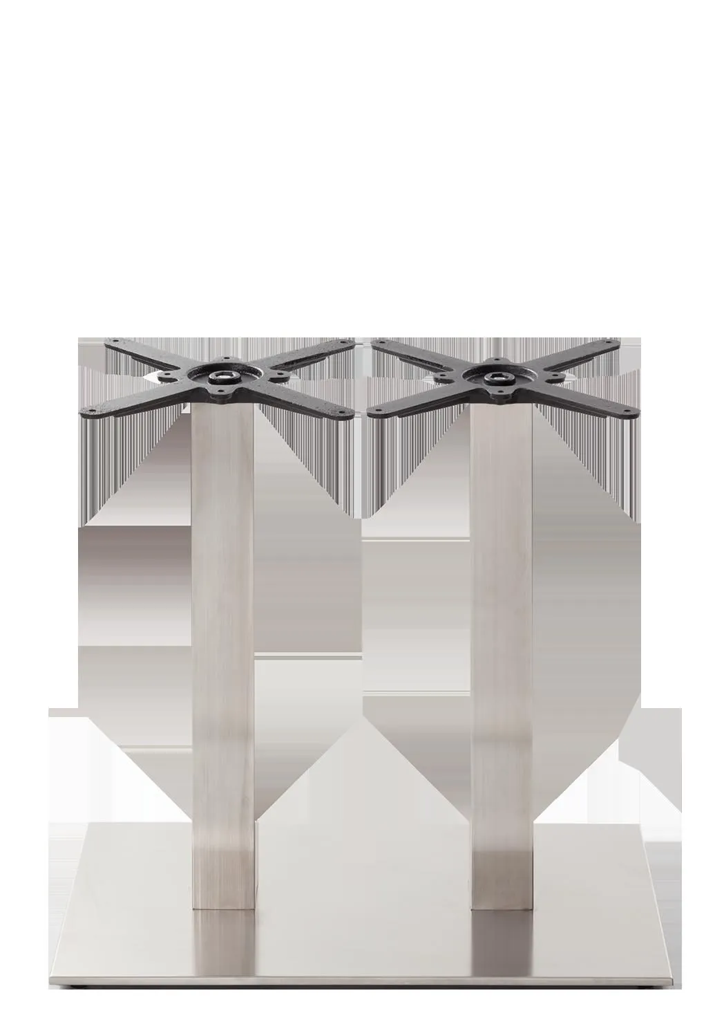 netfurniture Rectangular Stainless Steel Table Base - Twin - Height - 730 Mm in Silver