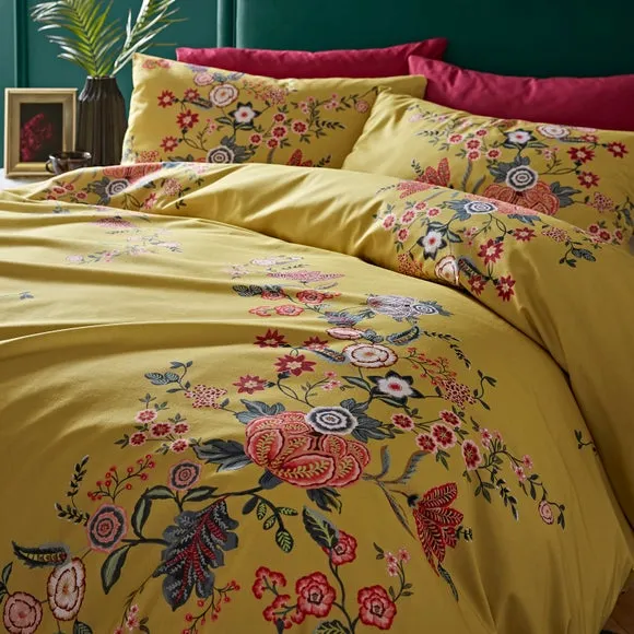 Tiverton Floral Trail 100% Cotton Sateen Duvet Cover & Pillowcase Set 2