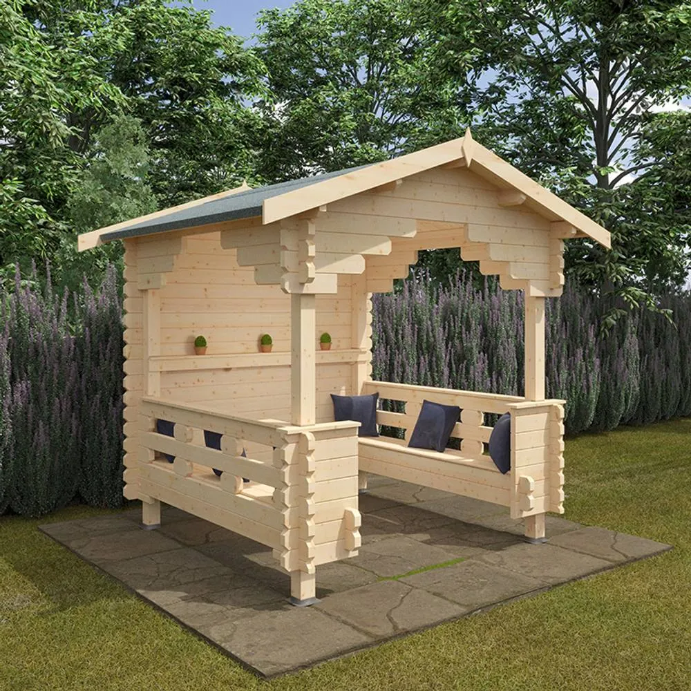 Buttercup Farm The Outdoor Shelter 44mm Cabin - L235 x W235 x H262.3 cm in Natural 4