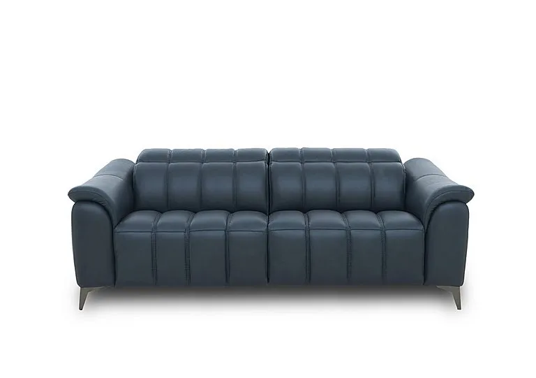 Angelo Leather 3 Seater Sofa - Natural Milled Navy