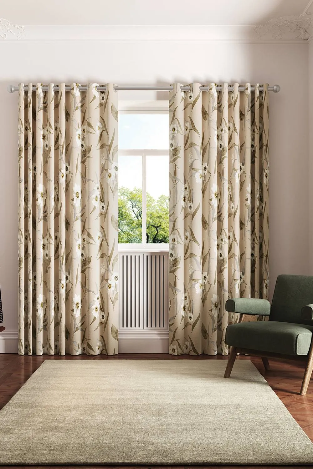 Ted Baker 'Cabana' Cotton Lined Curtains in Light Beige 4