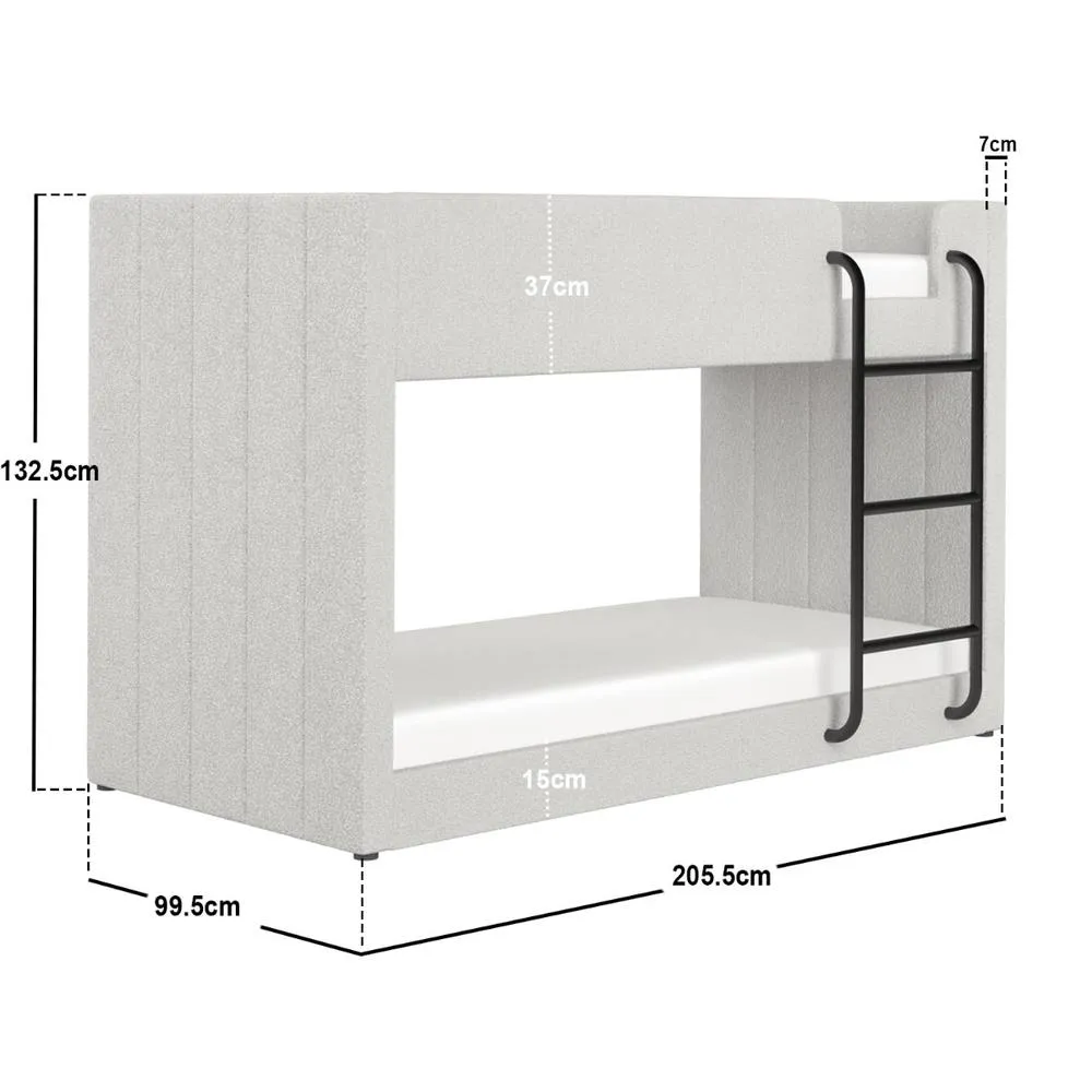 Flair Eden Fabric Bunk Bed in Beige 6