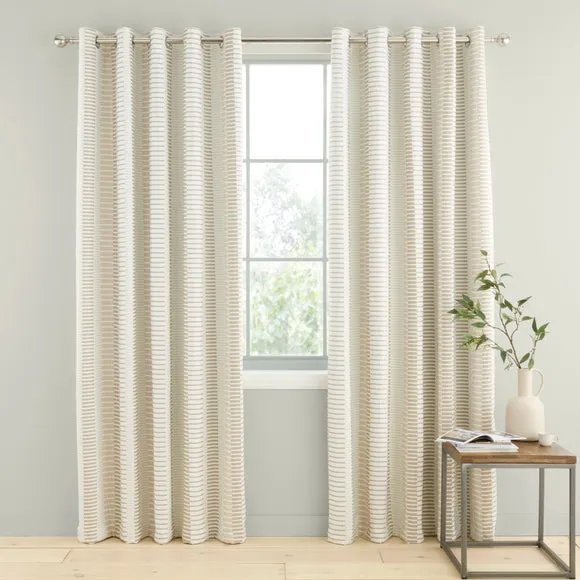 Kenton Stripe Blackout Eyelet Curtains 2