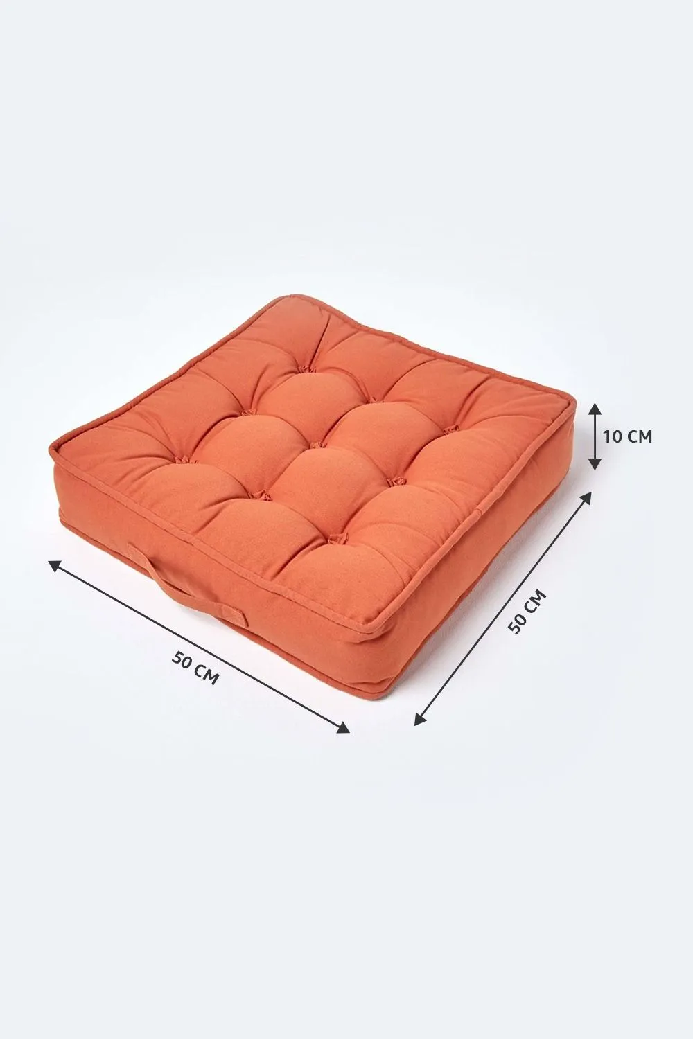 Homescapes Cotton Armchair Booster Cushion in Terracotta 5