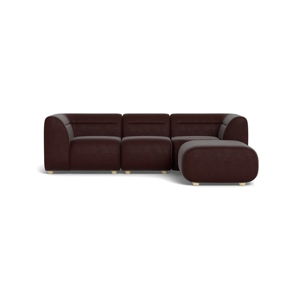 Heal's Lilli Right Hand Facing Compact Corner Smart Luxe Velvet Acorn Natural Beech Feet 1