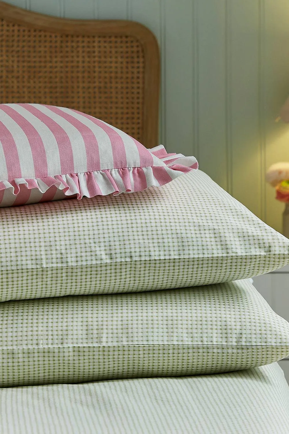 Helena Springfield 'Gingham' Cotton Duvet Cover Set in Green 5