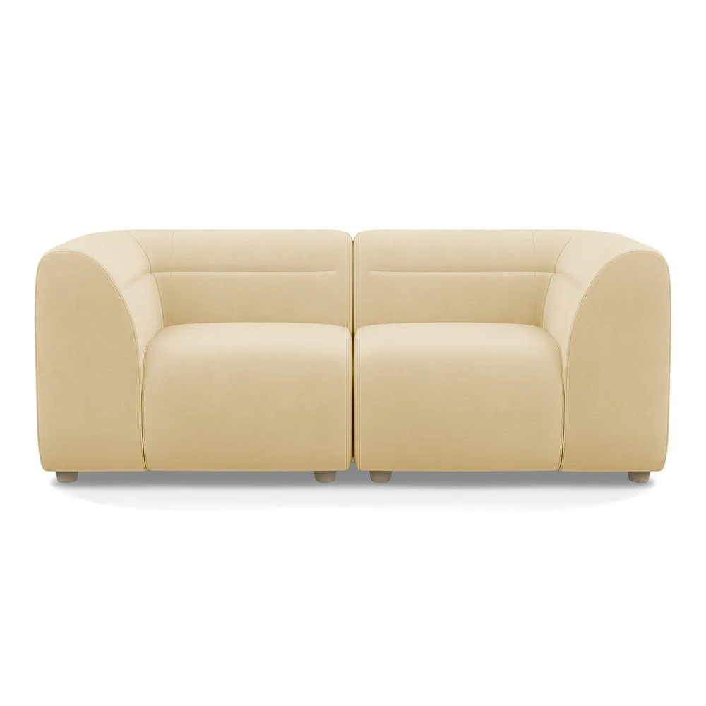 Heal's Lilli 2 Seater Sofa Smart Luxe Velvet Biscuit Natural Beech Feet 1
