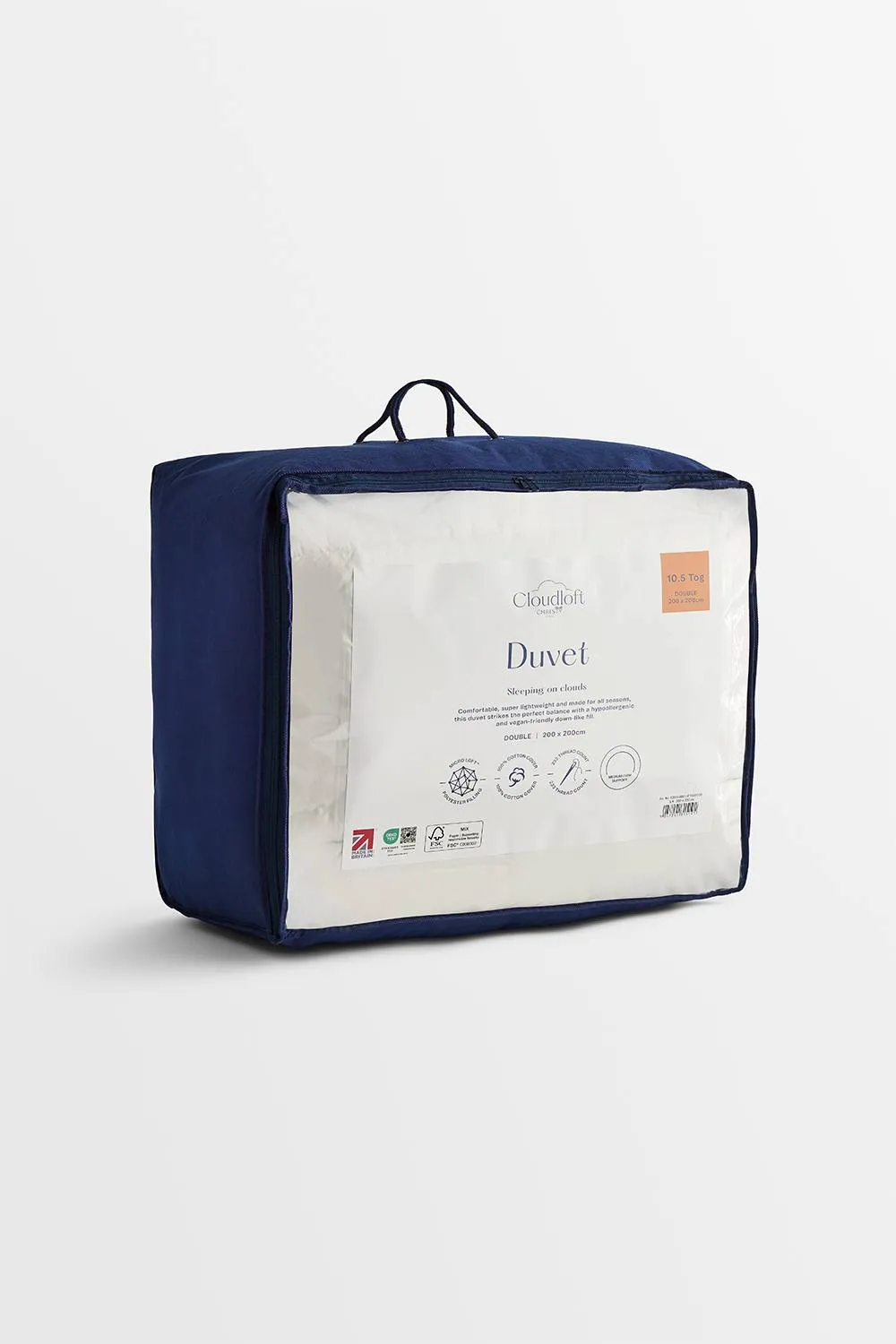 CHRISTY 'Cloud Loft' Lightweight All Season 10.5 Tog Duvet in White 2
