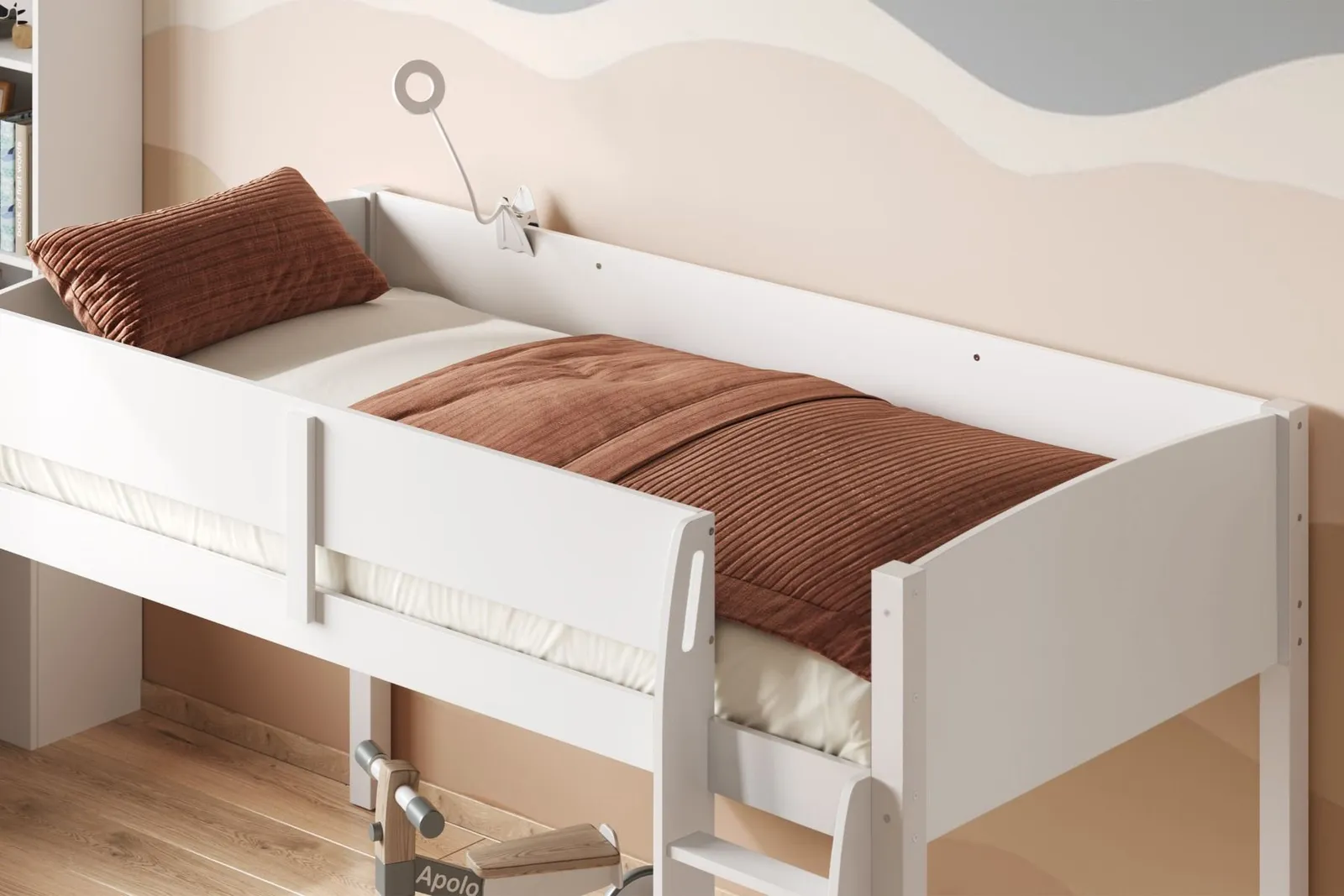 Flair Loop Mid Sleeper Bed Cube Unit Set in White 2