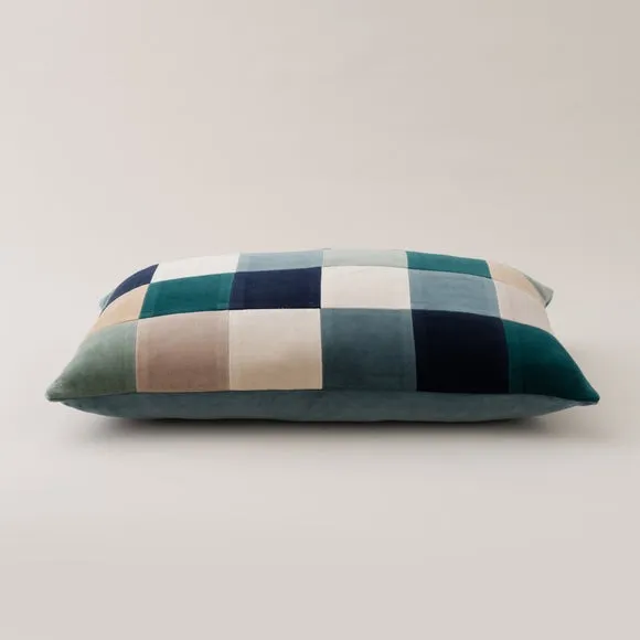 Clara Patchwork Velvet Rectangle Cushion 4