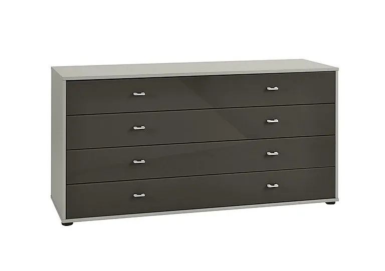 Santa Cruz 141cm 4 Drawer Chest - Havana Dr/Grey Carcase - Bedroom Furniture