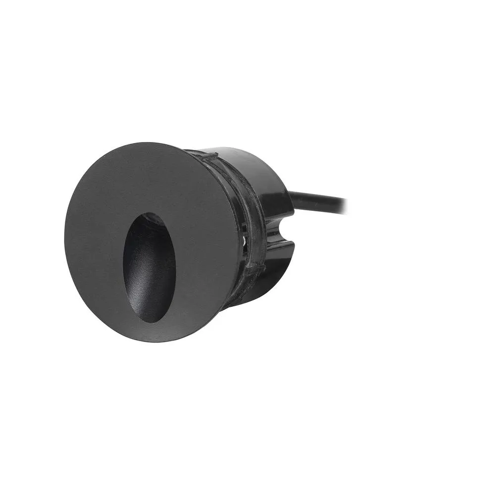 Netlighting Icon Round LED Outdoor Recessed Wall Lamp Black WarmWhite 3000K IP65
