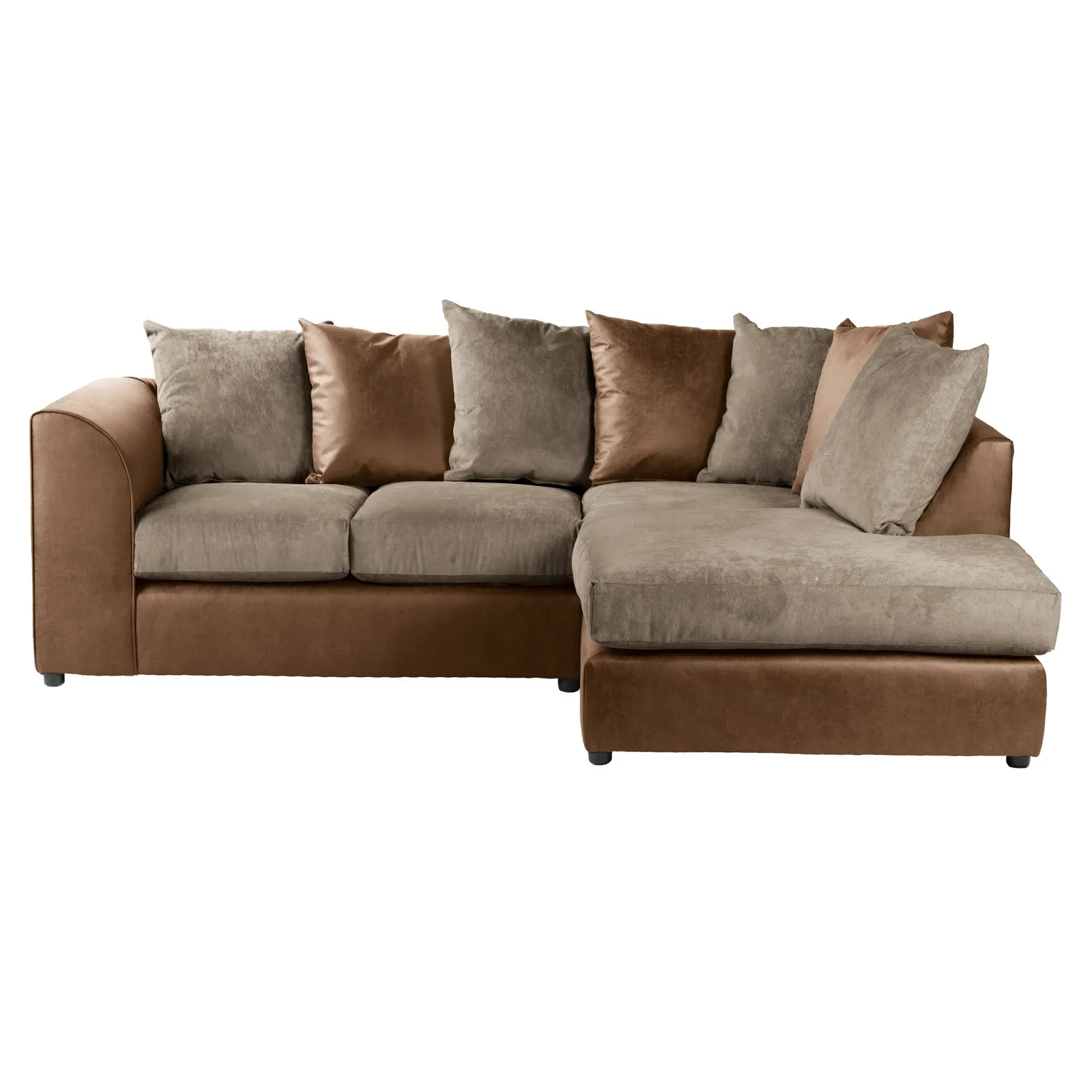 Blake Fabric Combo Right Hand Corner Sofa Brown