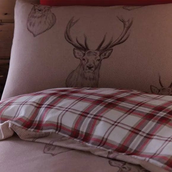 Catherine Lansfield Stag Natural Duvet Cover and Pillowcase Set 2