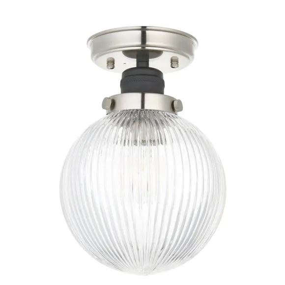 Broden Ribbed Bathroom Flush Ceiling Light 6