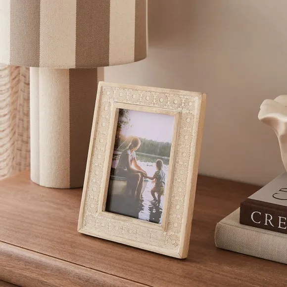 Carved Mango Wood Photo Frame
