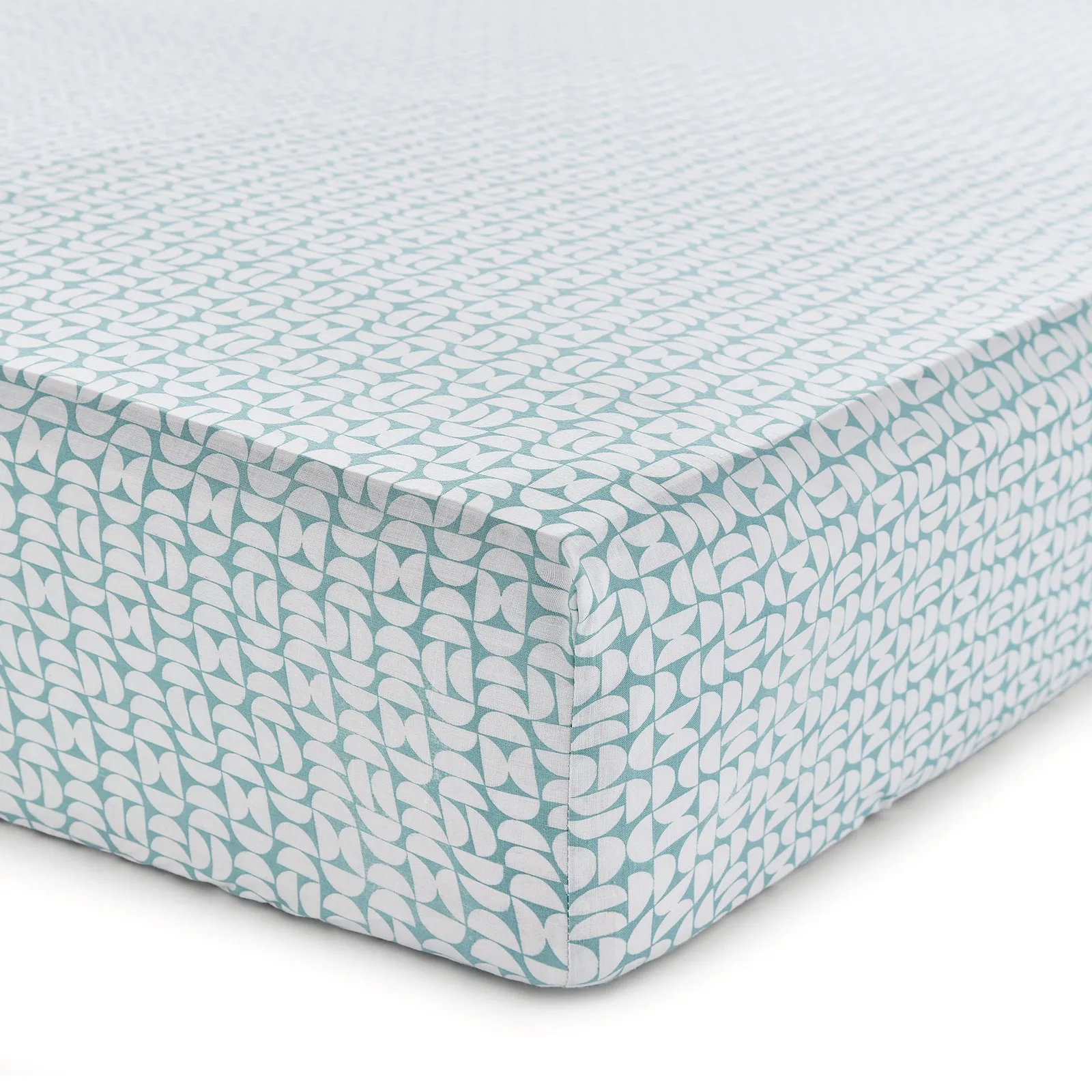 Helena Springfield Liv Tolka Teal Fitted Sheet Blue/White