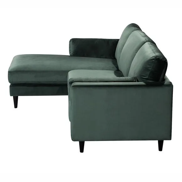 Sheldon Velvet Left Hand Corner Chaise Sofa 6