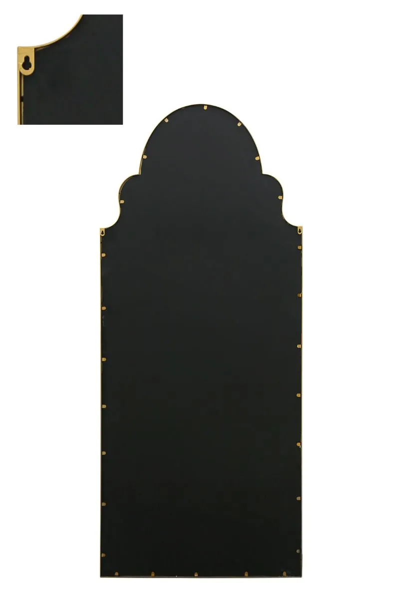 MirrorOutlet Gold Framed Arched Leaner/Wall Garden Mirror 79" x 33" (200x85CM) 5