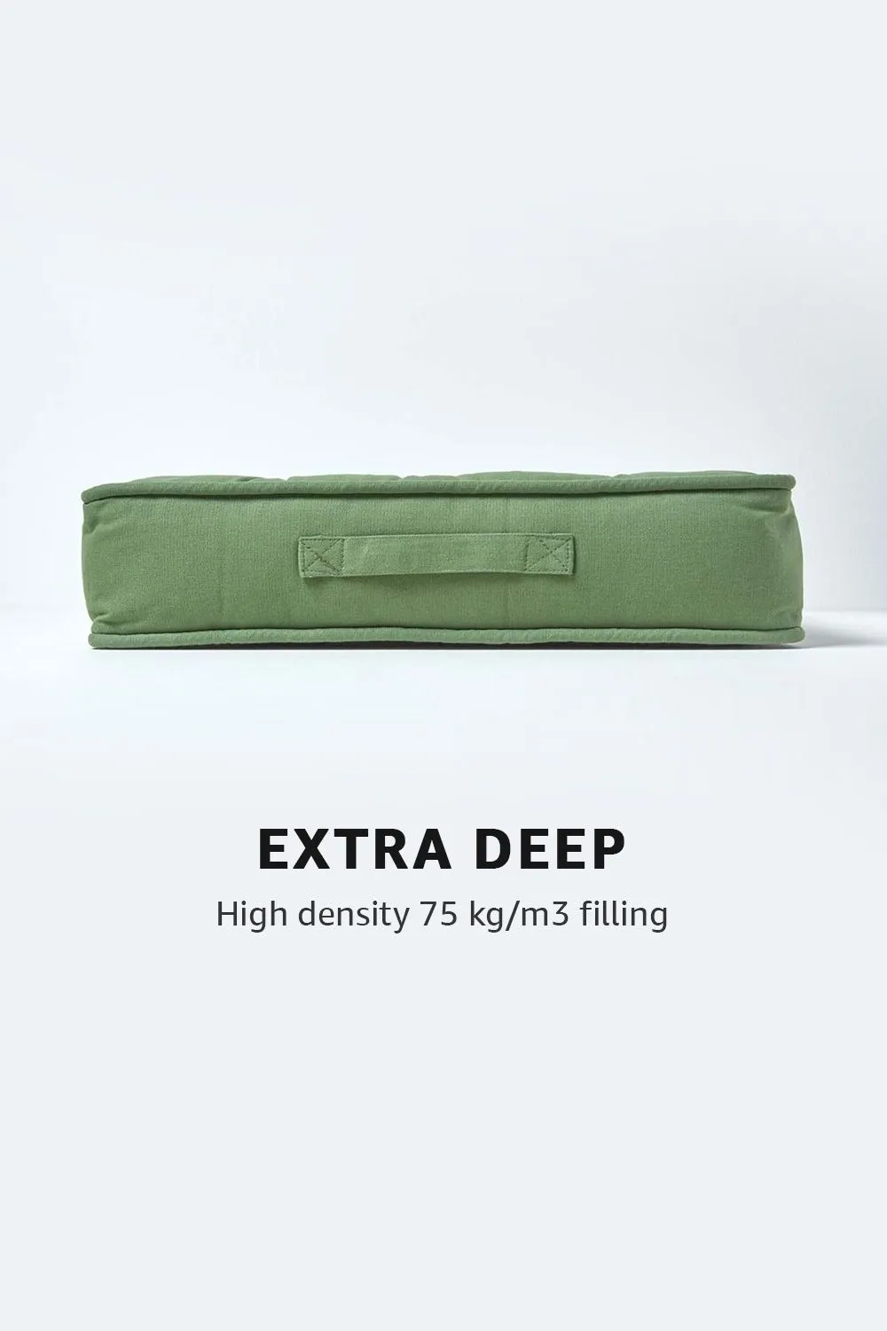 Homescapes Cotton Armchair Booster Cushion in Dark Green 4