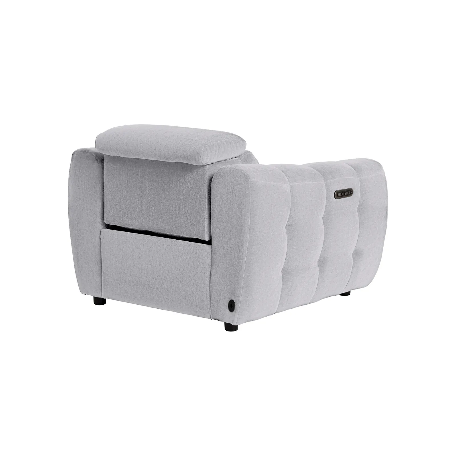 Montgomery Power Recliner Chair & Headrest, Grey Fabric | Barker & Stonehouse 5