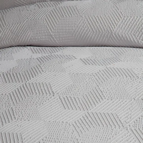 Serene Embossed Geo Duvet Cover & Pillowcase Set 3