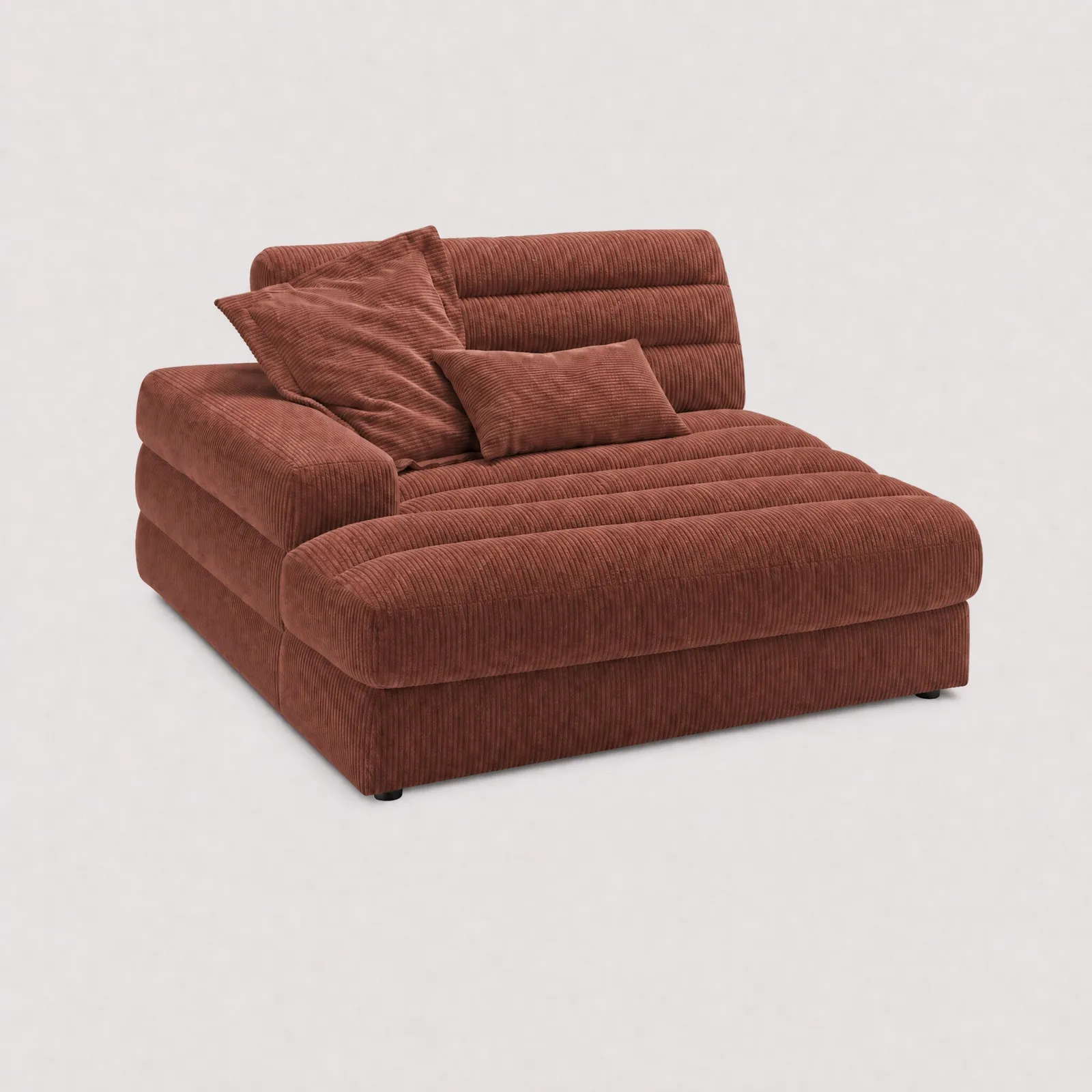 Twain Longchair Armrest Left Modular Sofa, Orange Fabric | Barker & Stonehouse 1