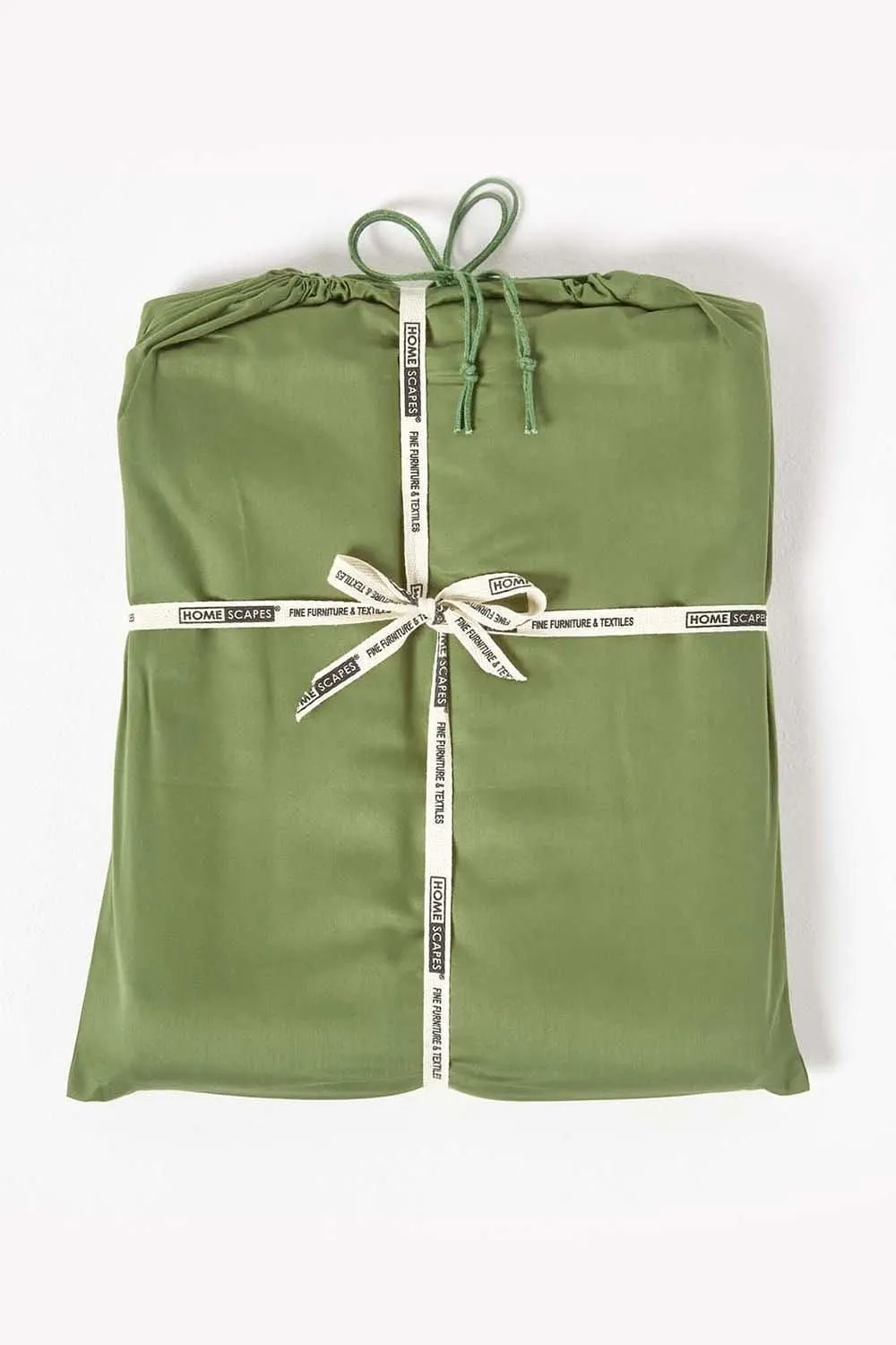 Homescapes Sateen Cotton Deep Fitted Sheet 18 inch 400 Thread Count in Green 4