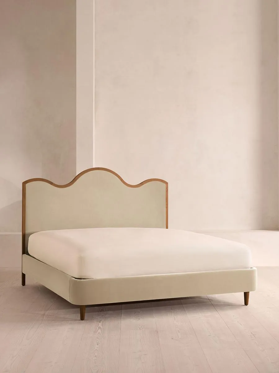 Aubrey Bed, King, Velvet, Oyster