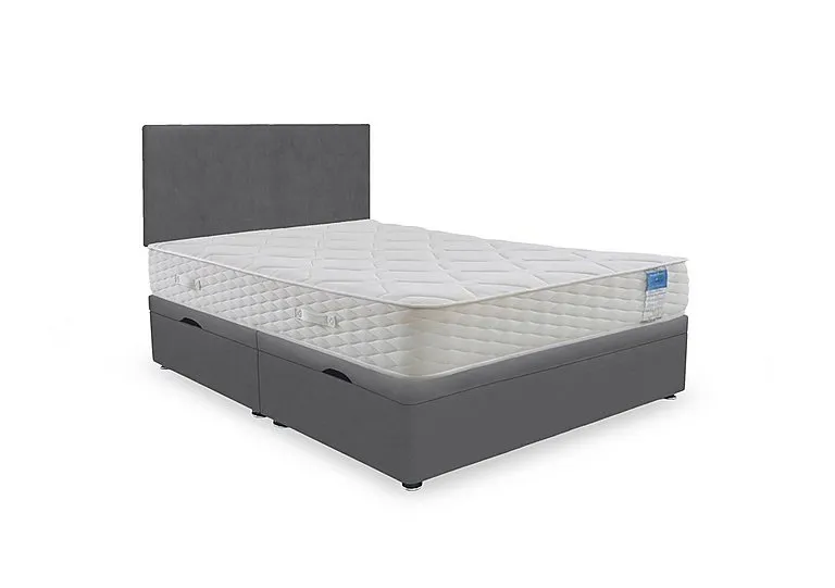 Memory Plus Side Lift Ottoman Divan Set - Super King - Plush Dark Grey