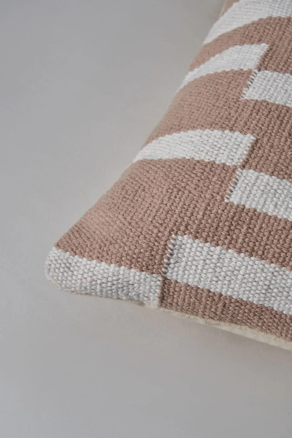 BHS Woven Stripe Cushion in Taupe 2