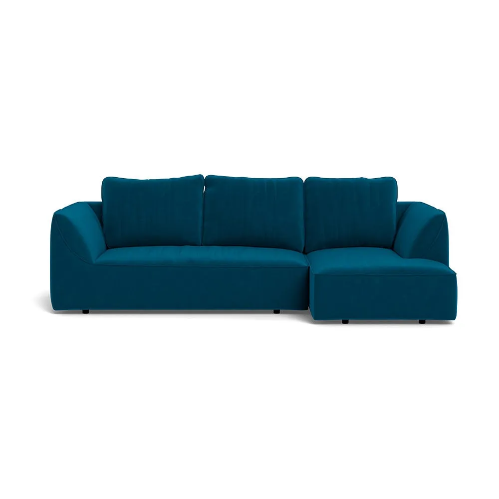 Heal's Morven Right Hand Facing Corner Chaise Sofa Velvet Teal 1