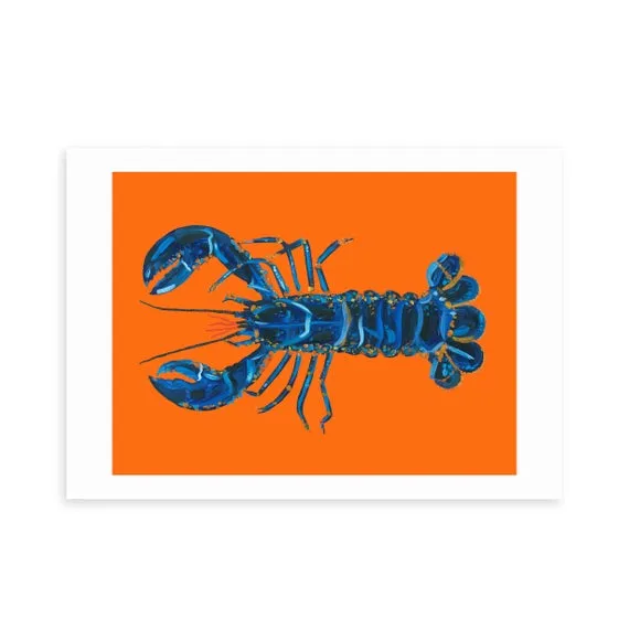 East End Prints Lobster on Orange by Alice Straker 2