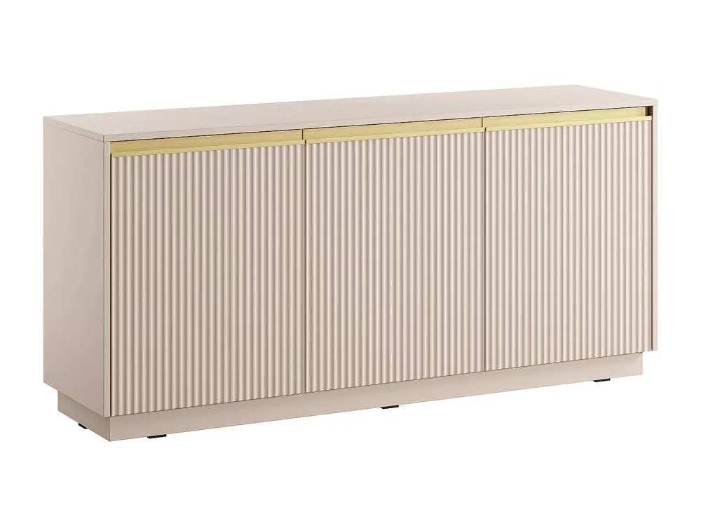 Vente-unique Buffet With 3 MDF Doors - Beige & Gold - POSINIA 2