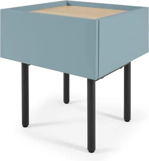 MADE Essentials Mino Bedside Table, Teal & Oak