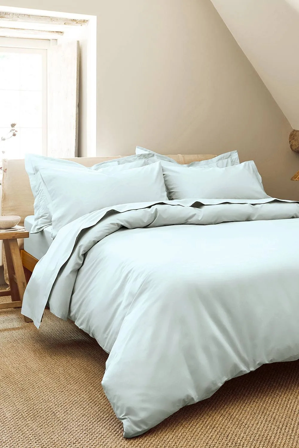 CHRISTY Pure Cotton Percale Standard Pillowcase Pair in Duck Egg Blue 2