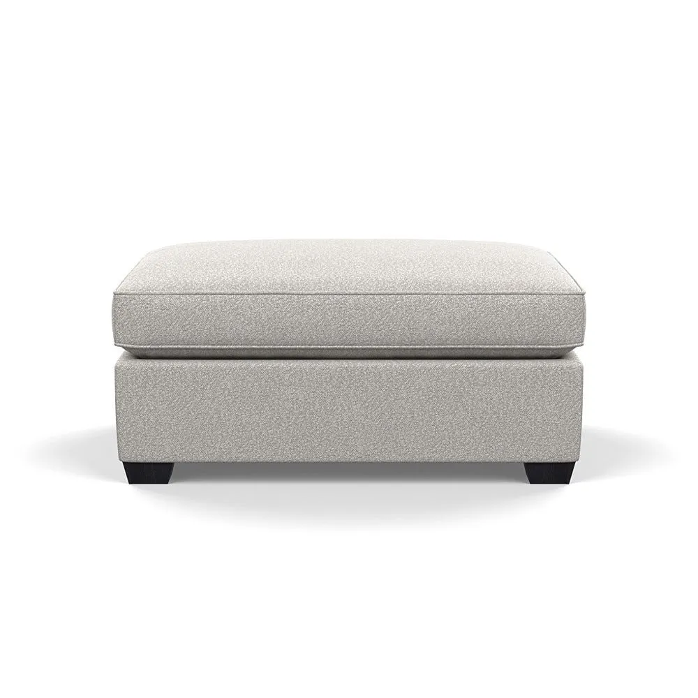 Heal's Torino Footstool Chunky Boucle Ecru Black Feet