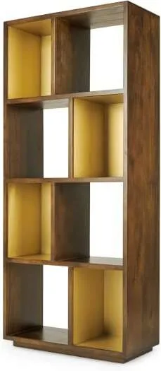 Anderson Narrow Shelving Unit, Mango Wood & Brass