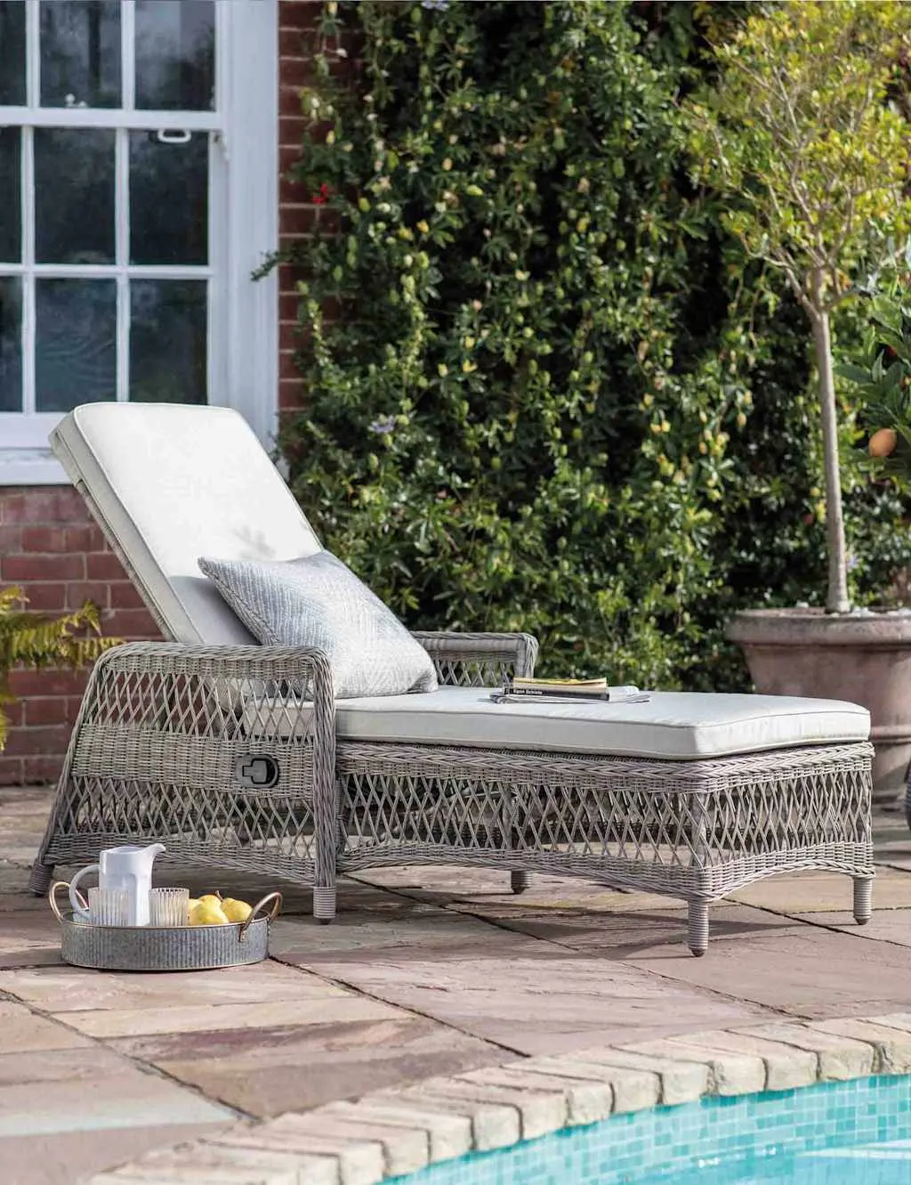 Gallery Direct Menton Country Outdoor Lounger Natural