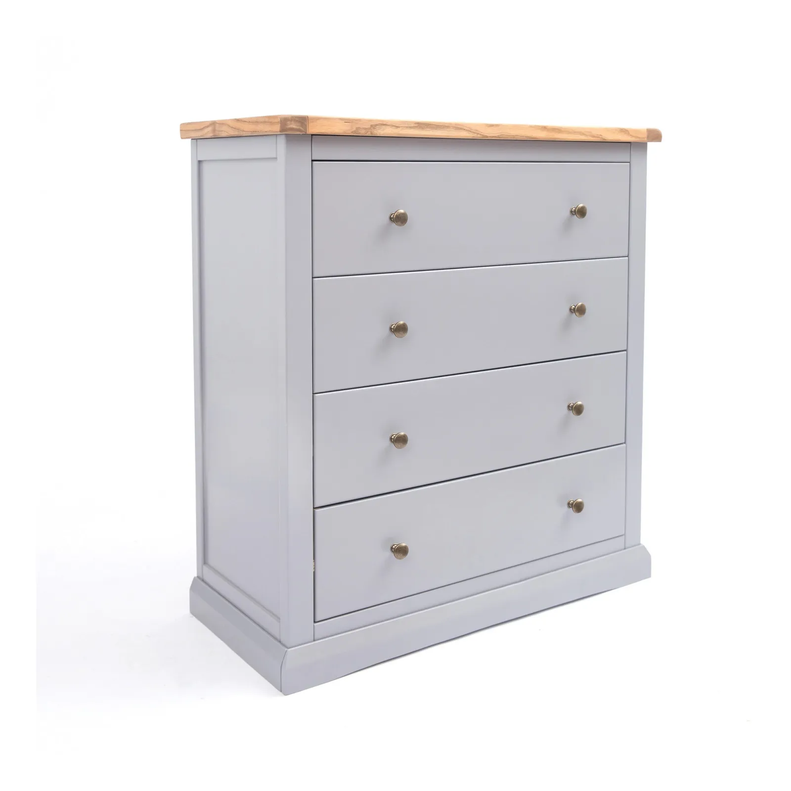 Cabinet Bits Rocca 4 Drawer Chest of Drawers Brass Knob in Grey 2