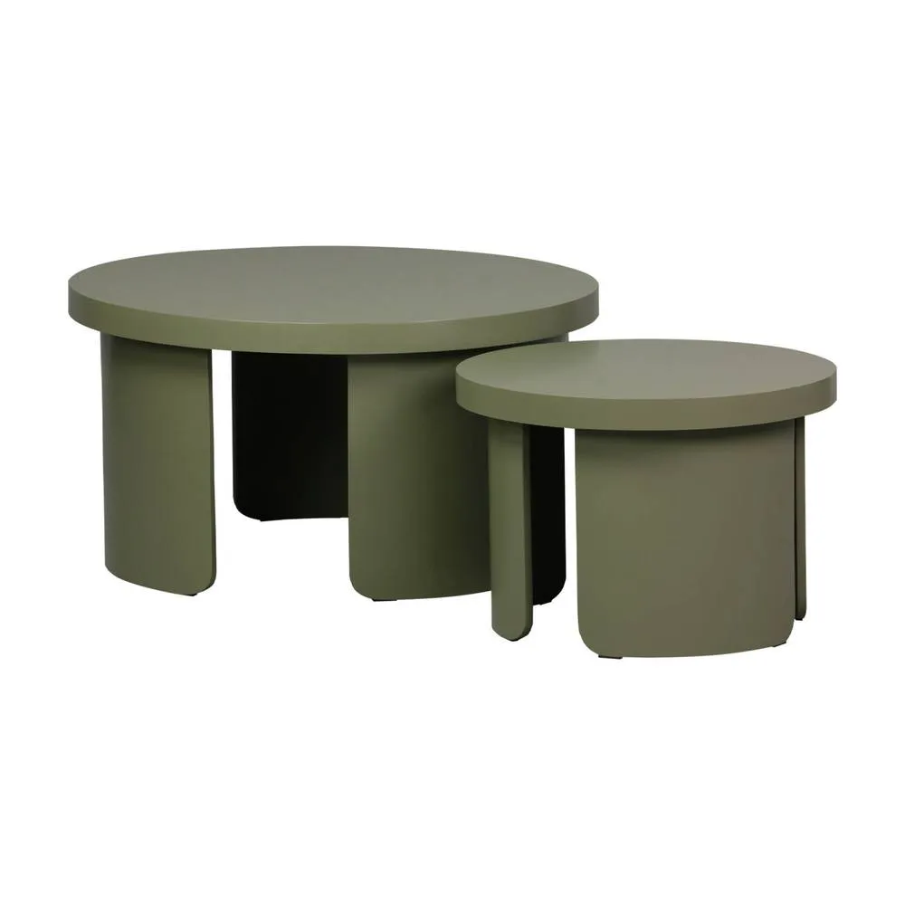 sweeek Set of 2 round nesting coffee tables in Khaki 2