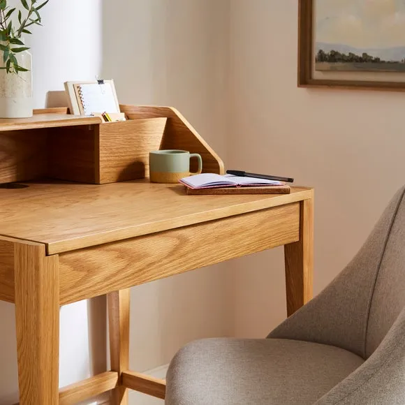 Knowle Compact Pull Out Oak Desk 5