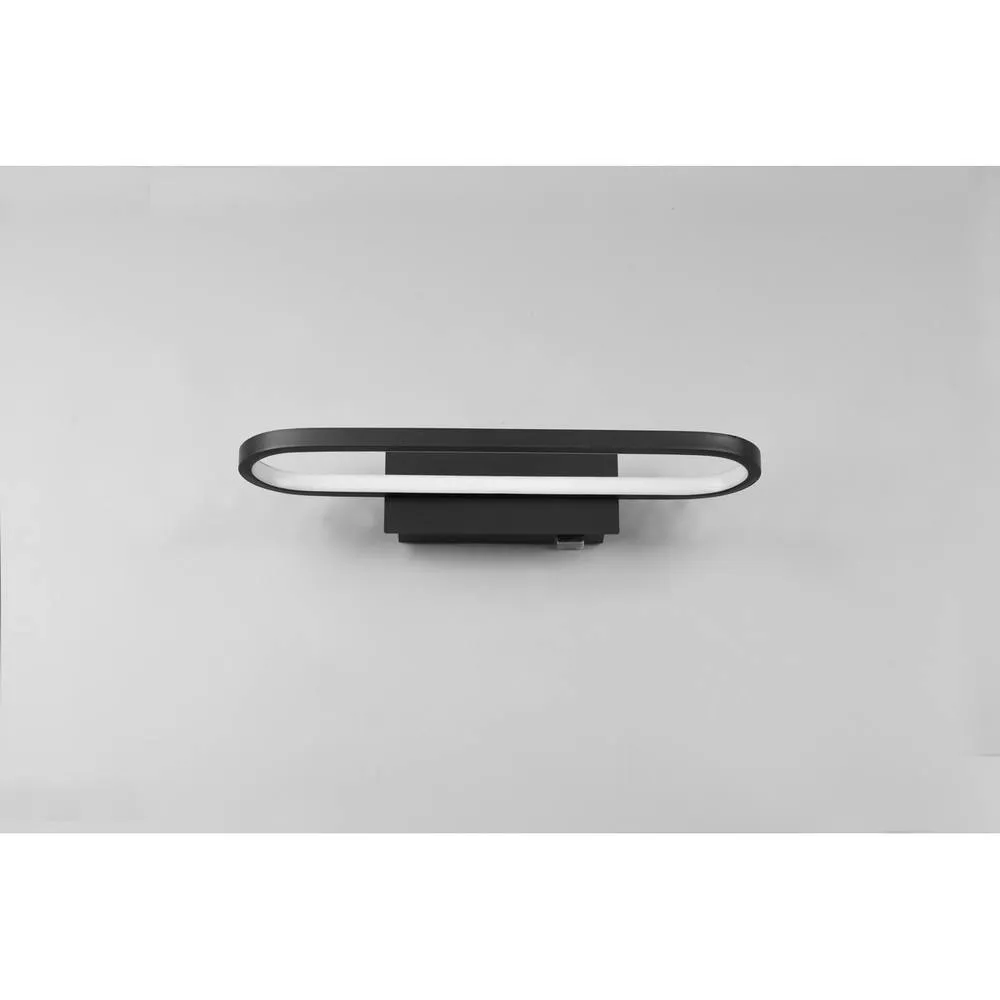 Netlighting Gianni Modern 40cm Bathroom Wall Lamp Black Matt 3000K IP44 UK Stock 5