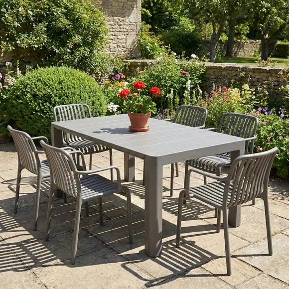 Modura Henrik Rectangular Dining Table with 6 Alma Armchairs 1