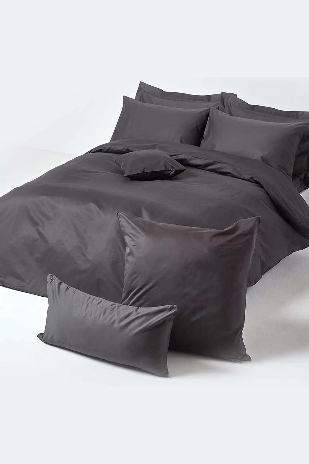 Homescapes Continental Egyptian Cotton Pillowcase 1000 TC, 80 x 80 cm in Dark Grey 4