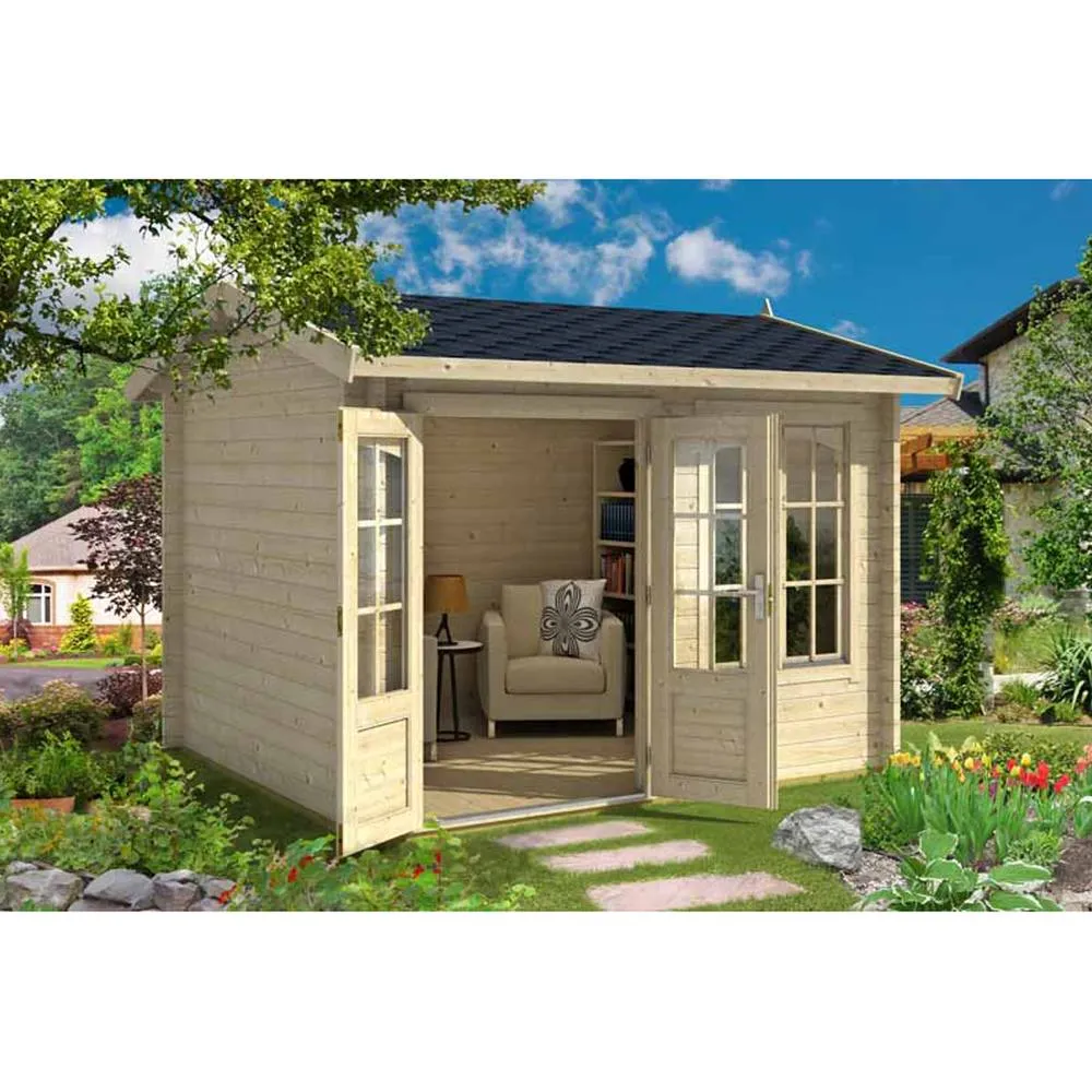 Lasita Maja Ltd Alex-Log Cabin, Garden Room, Home Office - L340xW308.3xH245.1 cm in Beige