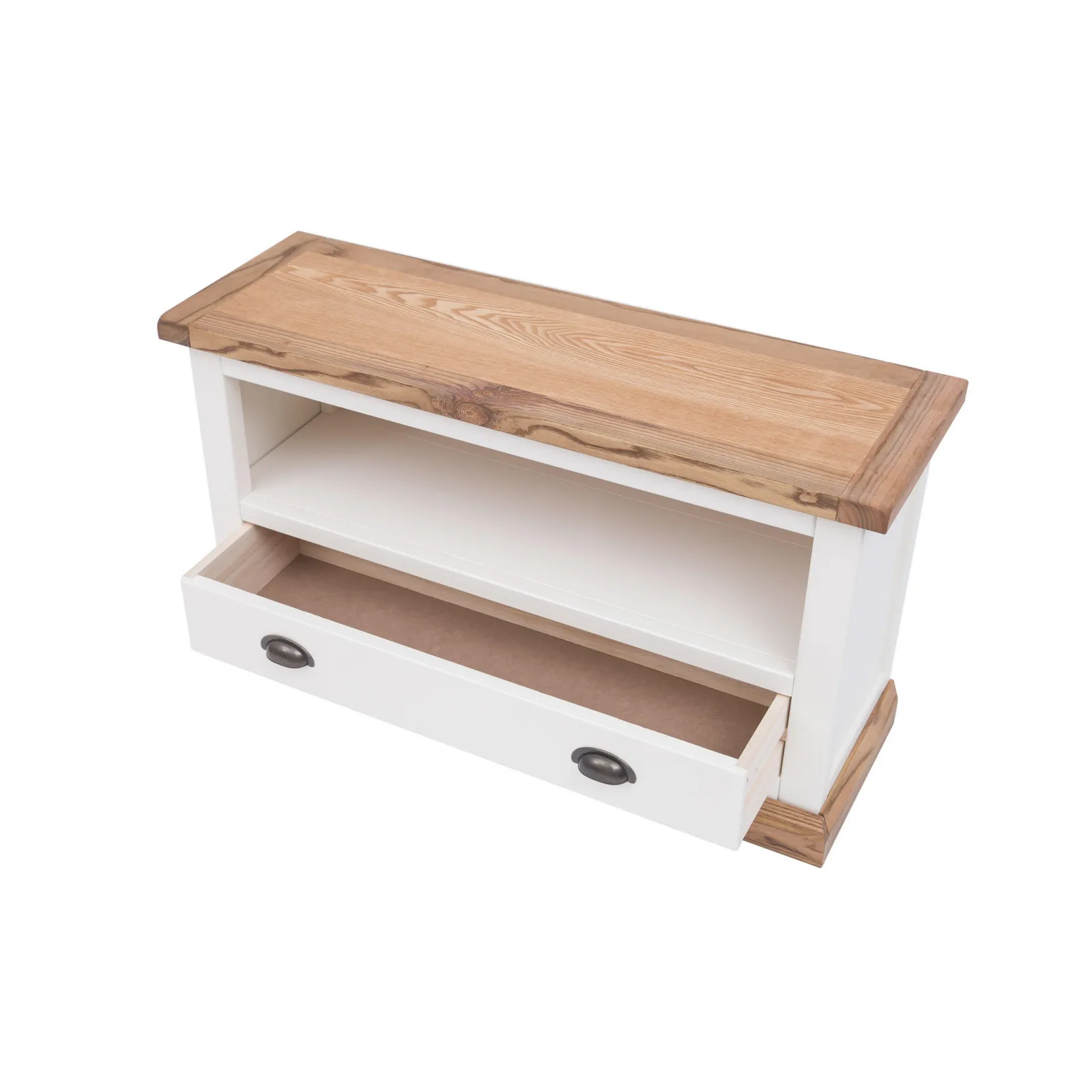 Cabinet Bits Tropea Off-White 1 Drawer TV Cabinet Brass Cup Handle 4