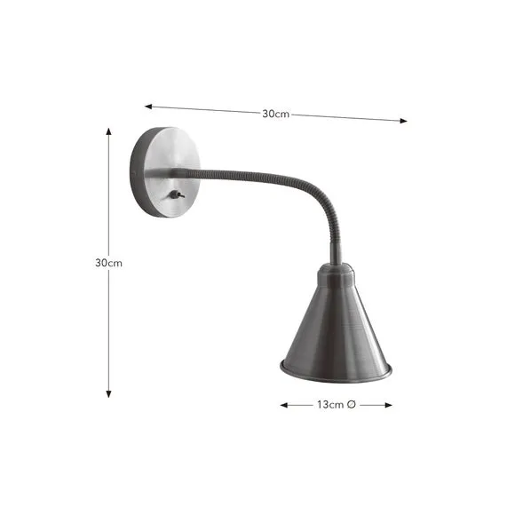 Newton Industrial Goose Neck Adjustable Plug In Wall Light 6
